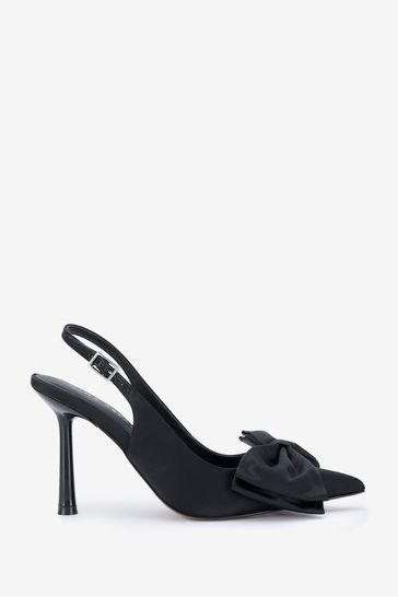 Black satin 2025 high heels