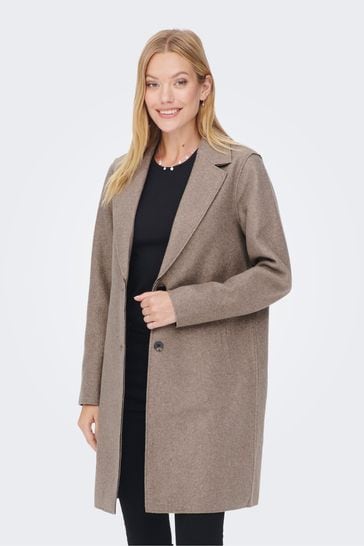 ONLY Taupe Tailored Relaxed Lightweight Coat