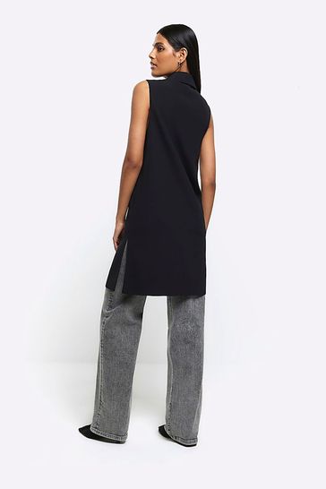 River Island Longline Sleeveless Chuck On Jacket