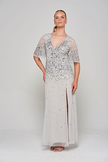 Buy Amelia Rose Grey Embellished Maxi Dress from Next Belgium