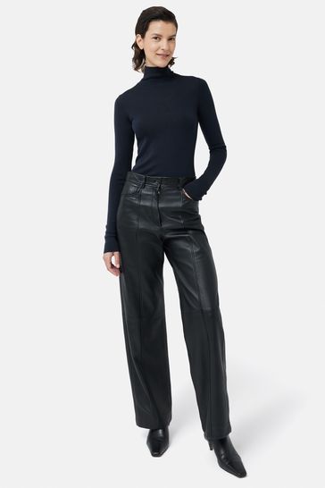 Jigsaw silk cotton polo neck jumper cheap