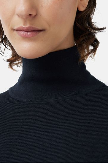 Buy Jigsaw Blue Silk Cotton Polo Jumper from the Laura Ashley