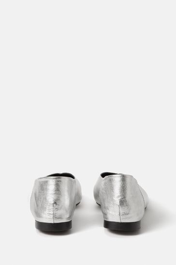 Buy Jigsaw Silver Flat Pointed Linnie Ballerina Shoes from Next Netherlands