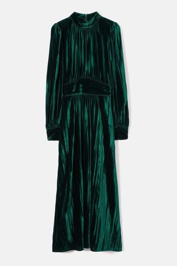Jigsaw green velvet dress discount