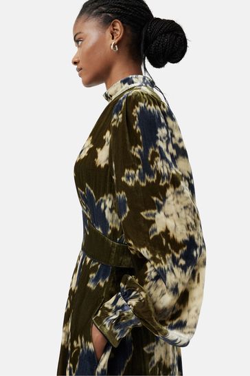 Buy Jigsaw Green Glitched Ikat Velvet Dress from Next Ireland