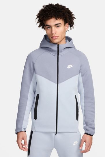 Nike Light Blue Tech Fleece Full Zip Hoodie