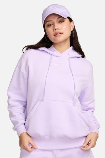 Nike mini swoosh oversized purple hoodie outlet
