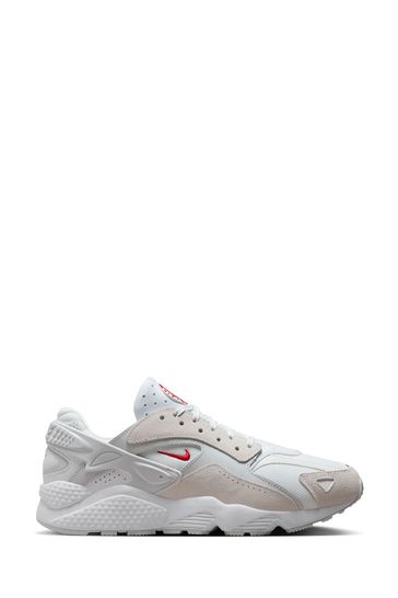 Nike White/Silver Air Huarache Runner Trainers