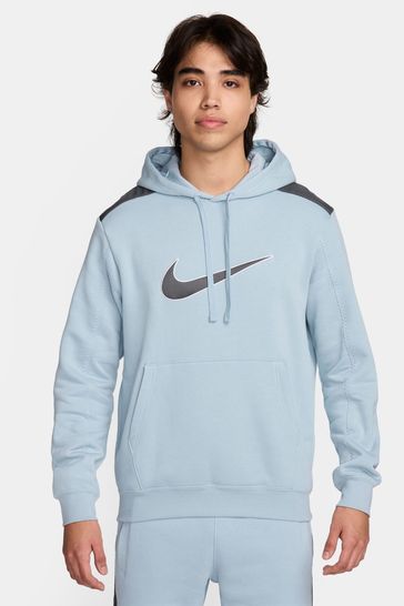 Nike Light Blue Sportswear Colour Block Pullover Hoodie