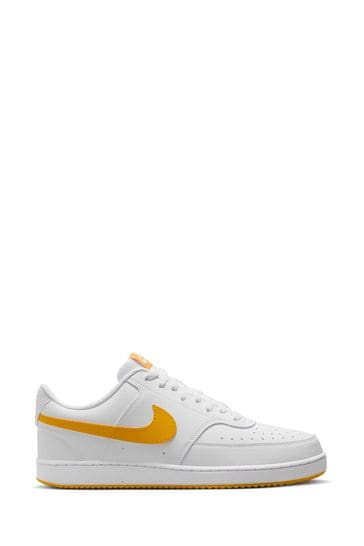 Nike Yellow/White Court Vision Low Trainers