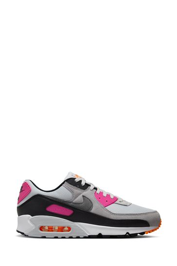 Nike Grey/Pink/White Air Max 90 Trainers