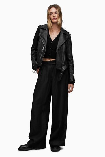 Buy AllSaints Balfern Black Biker Jacket from Next Luxembourg