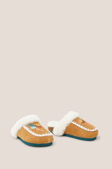 Suede shearling deals slippers