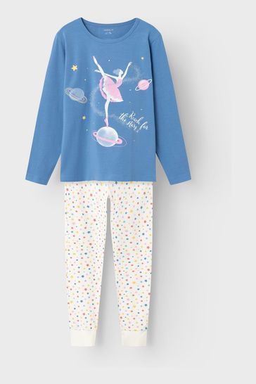 Name It Blue Long Sleeve Printed Pyjama Set