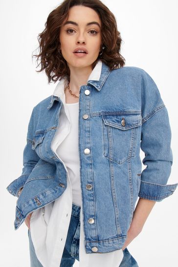 Only oversized denim jacket clearance