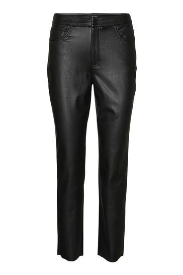VERO MODA Black Straight Leg Coated Jeans