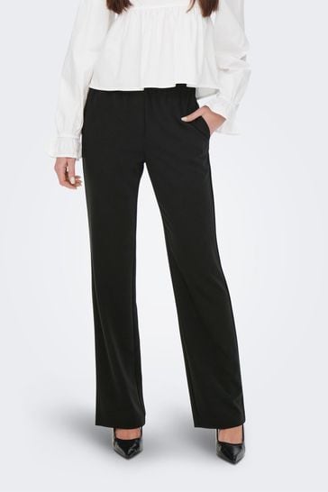 ONLY Black Stretch High Waist Straight Leg Trousers