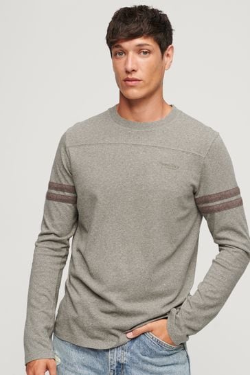 Superdry Grey Essential Logo Quarterback Top