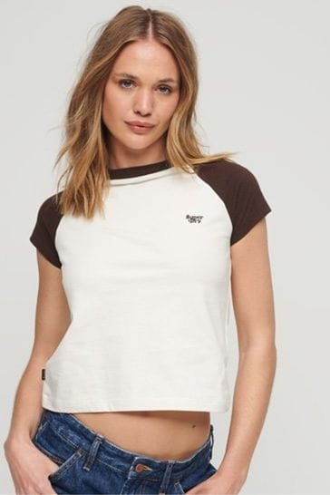 Superdry Brown Small Organic Cotton Essential Logo T-Shirt