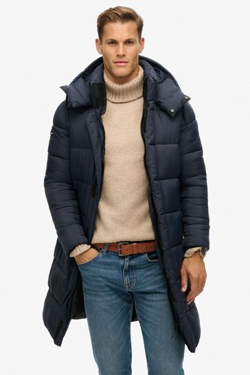 Longline puffer coat sales mens