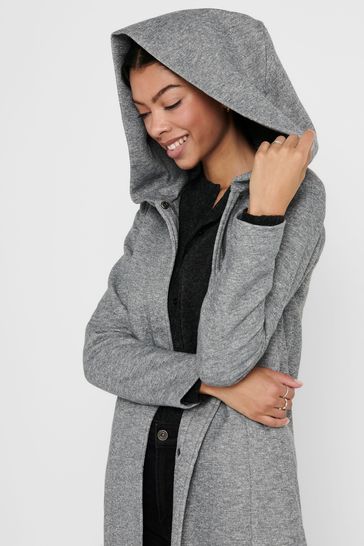 ONLY Grey Hooded Smart Coat