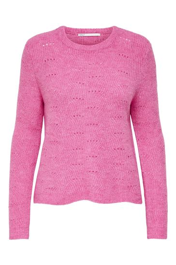 Pink round neck jumper deals