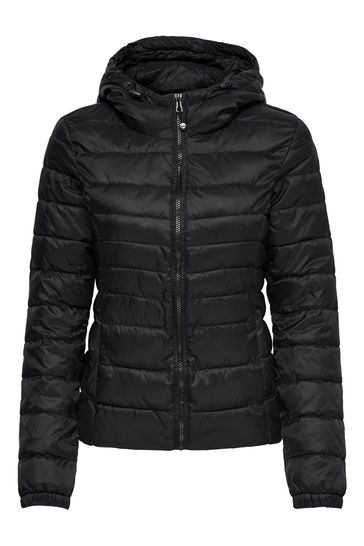 Buy ONLY Black Lightweight Padded Hooded Jacket from Next Denmark