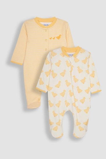Buy JoJo Maman Bébé Yellow Duck 2-Pack Sleepsuits from Next Luxembourg