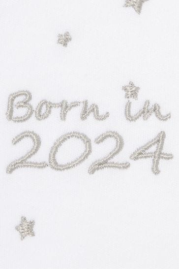 Buy JoJo Maman B b White Born in 2024 Embroidered Sleepsuit from