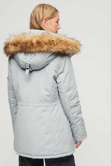 Buy Superdry Blue Everest Faux Fur Hooded Parka Coat from Next Taiwan