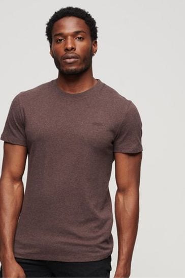Superdry Dark Brown Cotton Essential Logo T-Shirt