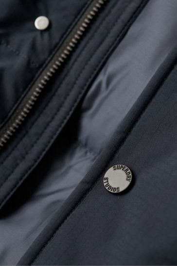 Superdry navy hooded quilted outlet jacket
