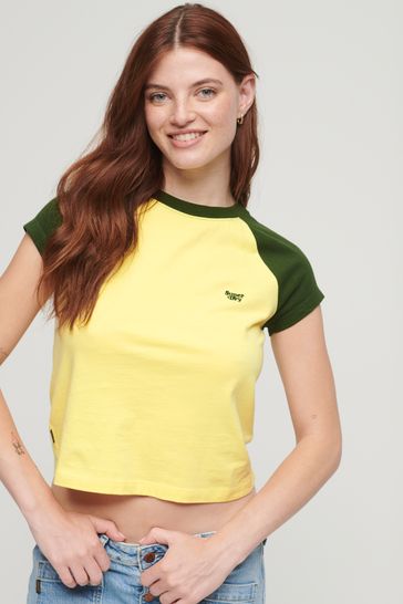 Superdry Yellow Small Organic Cotton Essential Logo T-Shirt