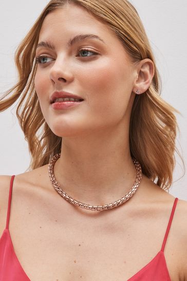 Buy Rose Gold Tone Sparkle Tube Short Necklace from Next Denmark