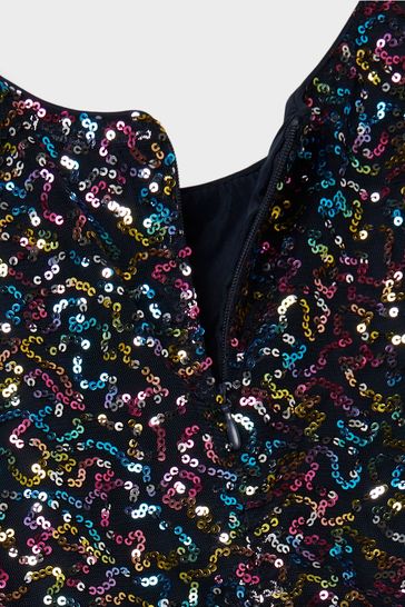 Blue sequin skater dress cheap
