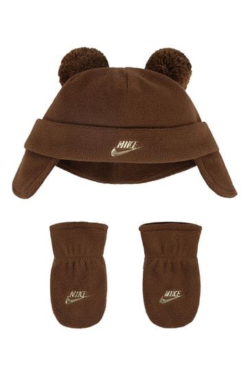 Nike Brown/Gold Infant Pom Pom Trapper Hat 12-24 Months