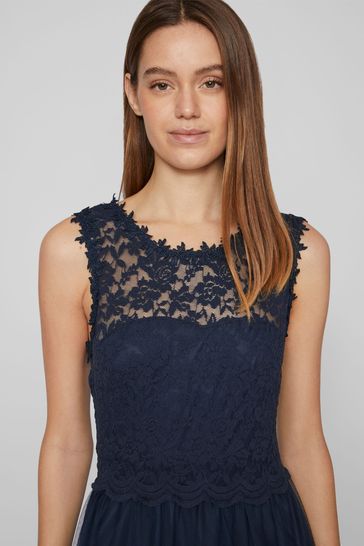 Lace tulle maxi dress top
