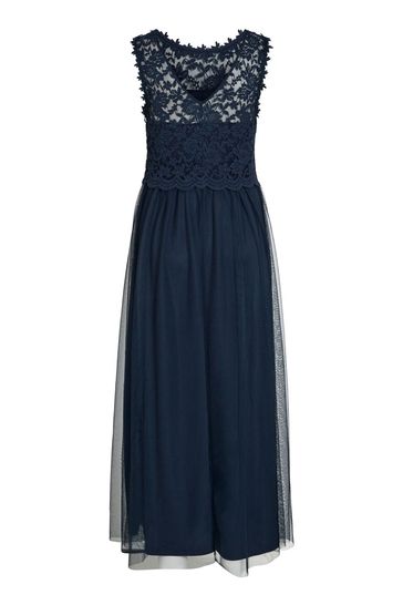 Lace tulle maxi dress top