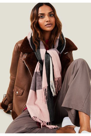 Buy Accessorize Pink Check Blanket Scarf from Next USA