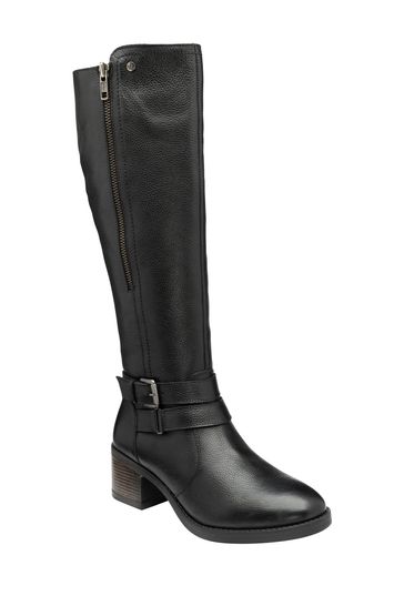 Lotus Black Knee High Boots