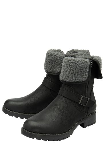 Buy Lotus Black Zip Up Ankle Boots from Next Luxembourg