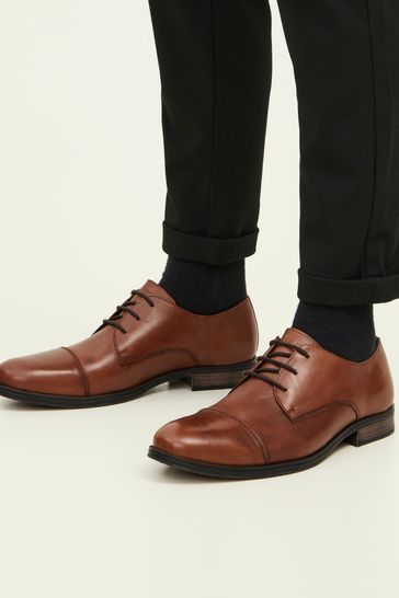 JACK & JONES Brown Leather Lace Up Brogues