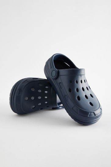 Navy store blue clogs