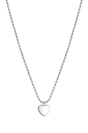 Chunky silver shop heart necklace