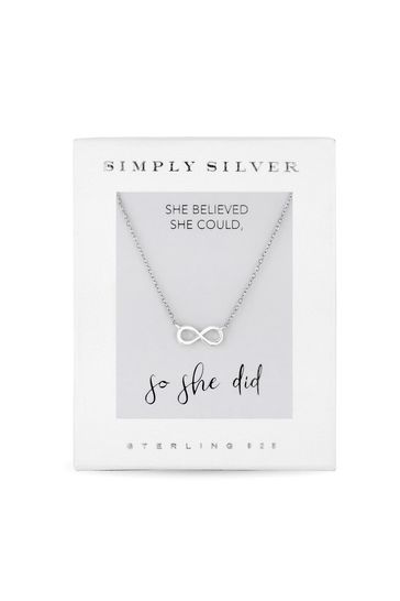 Buy Simply Silver 925 Infinity Short Pendant Necklace Gift Boxed
