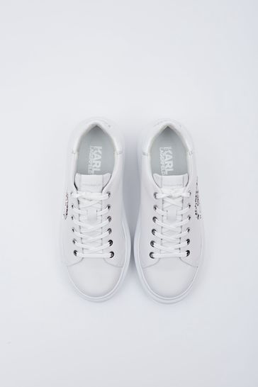 Lace up white trainers hotsell