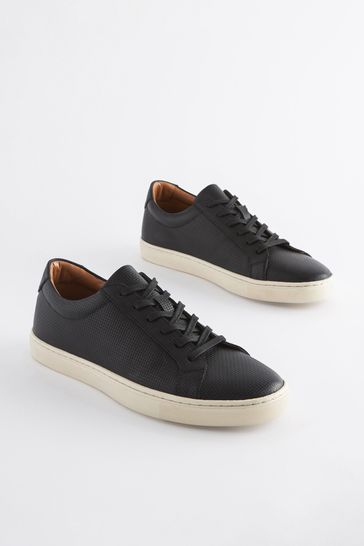 Buy Black Leather Trainers from Next Netherlands