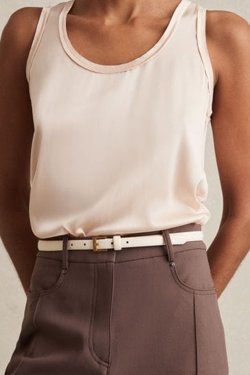 Buy Reiss Off White Holly Thin Leather Belt from Next Egypt