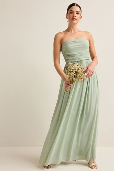 Buy Light Sage Green Mesh Multiway Bridesmaid Wedding Maxi Dress