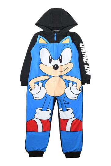 Brand Threads Blue Boys Micro-Fleece Sonic All-In-One
